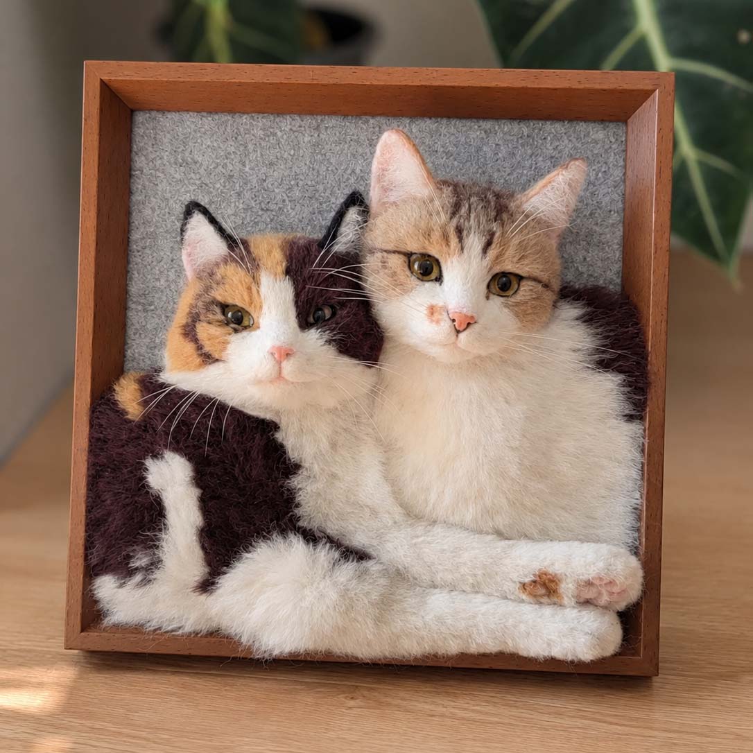 Custom Framed Wool Felt Pet Portrait