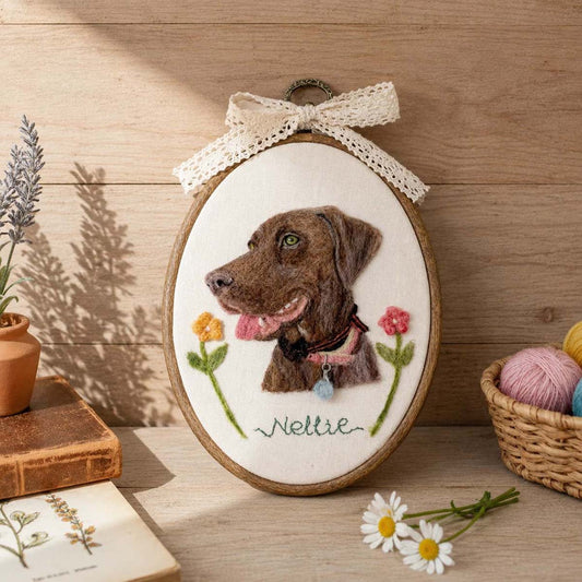 Needle Felted Pet Portrait Frame