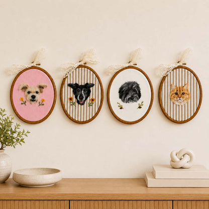 Needle Felted Pet Portrait Frame