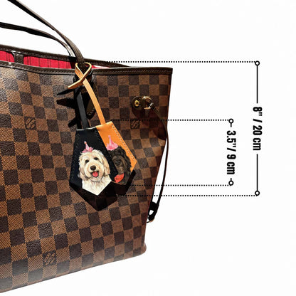 Custom Hand-Painted Pet Portrait Leather Charm