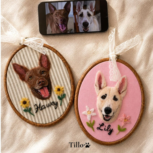 Needle Felted Pet Portrait Frame