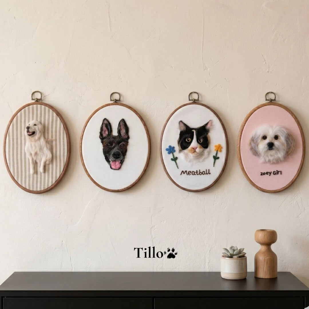 Needle Felted Pet Portrait Frame