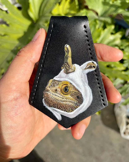 Custom Hand-Painted Pet Portrait Leather Bag Charm