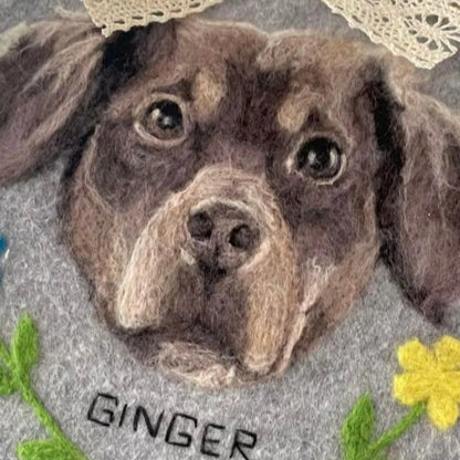 Needle Felted Pet Portrait Frame