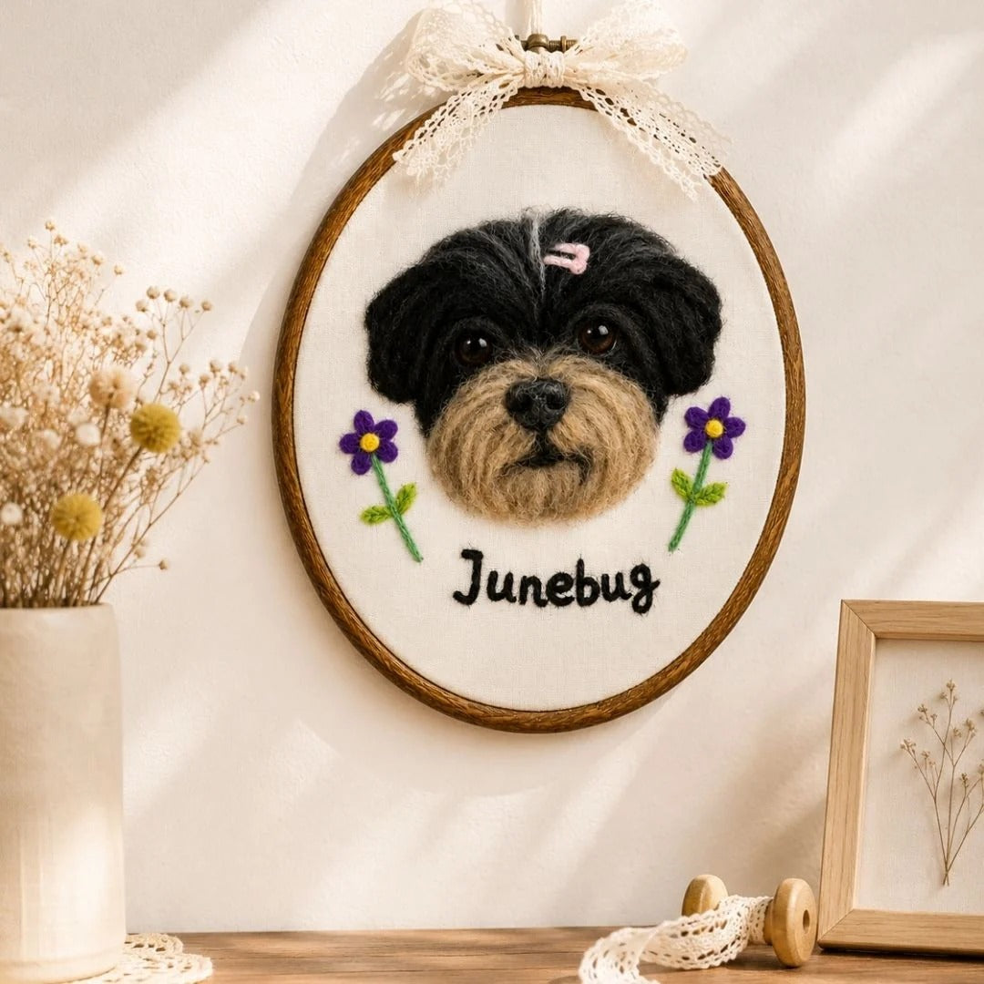 Needle Felted Pet Portrait Frame